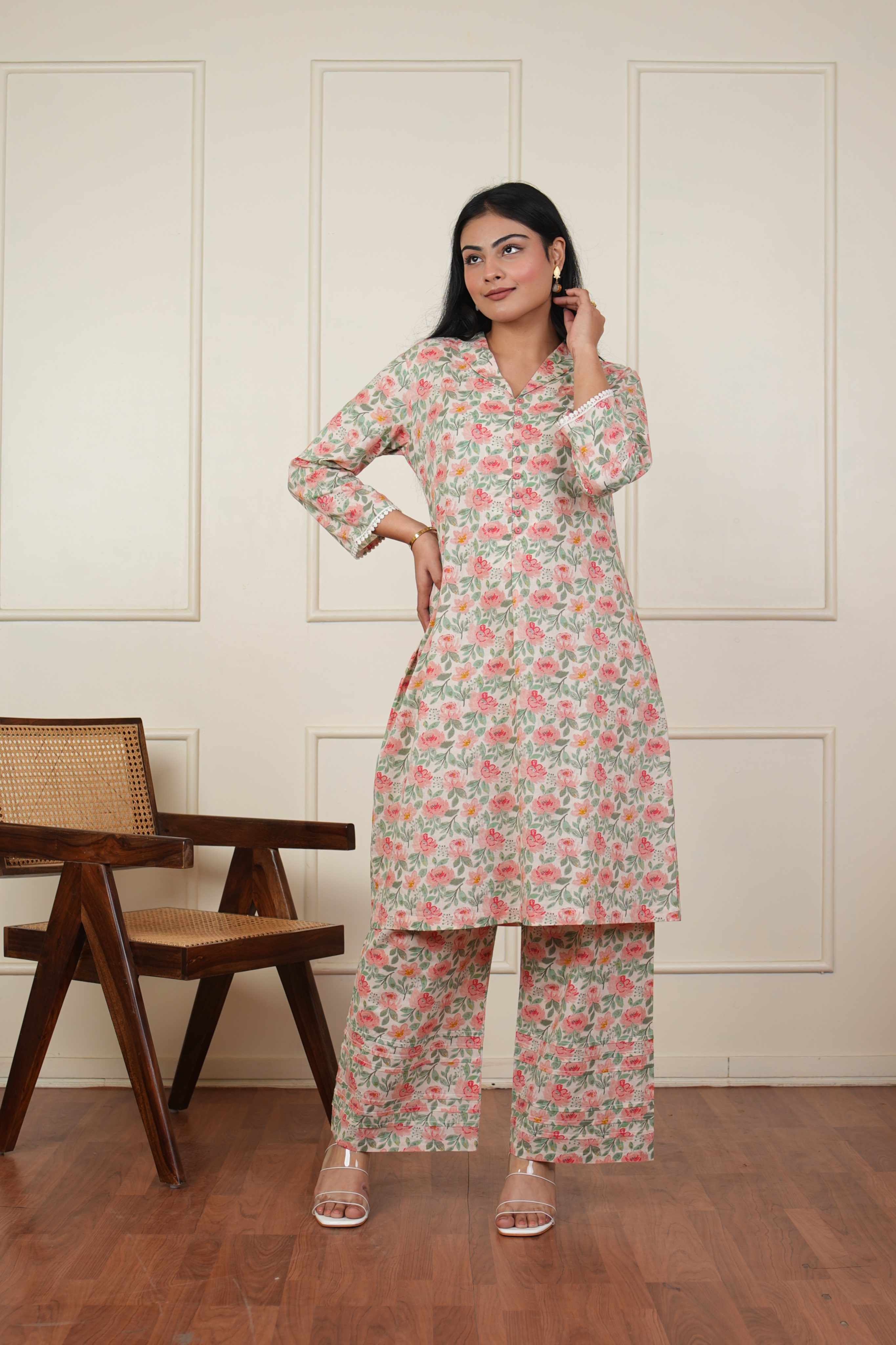 Pehraan Straight Fit Cotton 3 Piece Kurta Set for Women For Office & Casual Wear