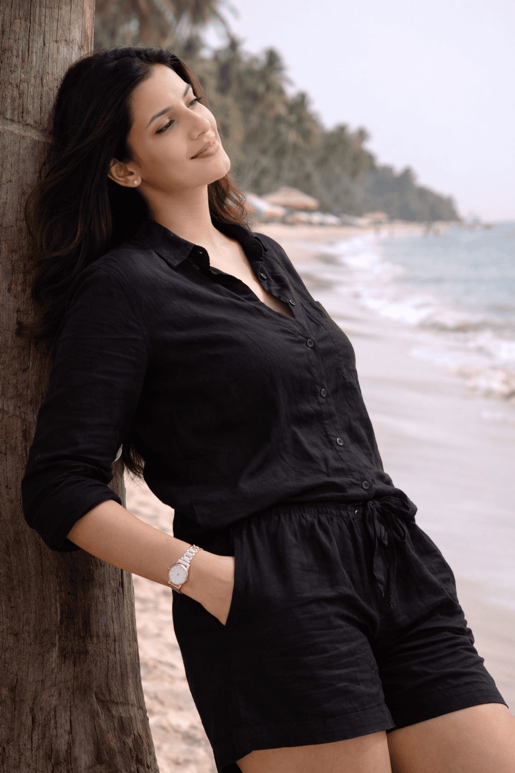 Pehraan Comfortable Coastal White Cotton Co-ord Set for Women for Casual & Travel Wear