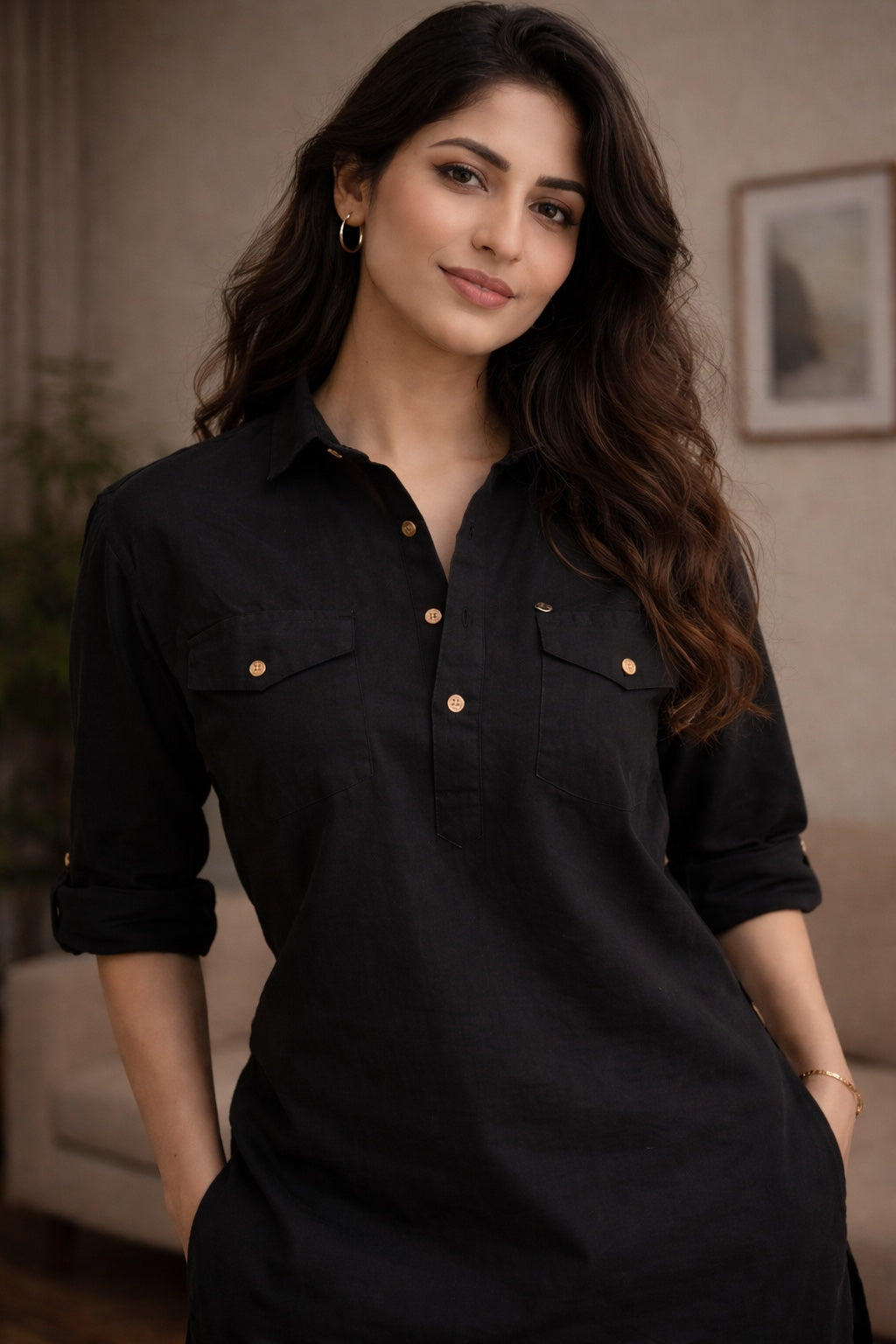 Pehraan Swag Cotton Short Kurta Set for Girls/Women for Office & Casual wear