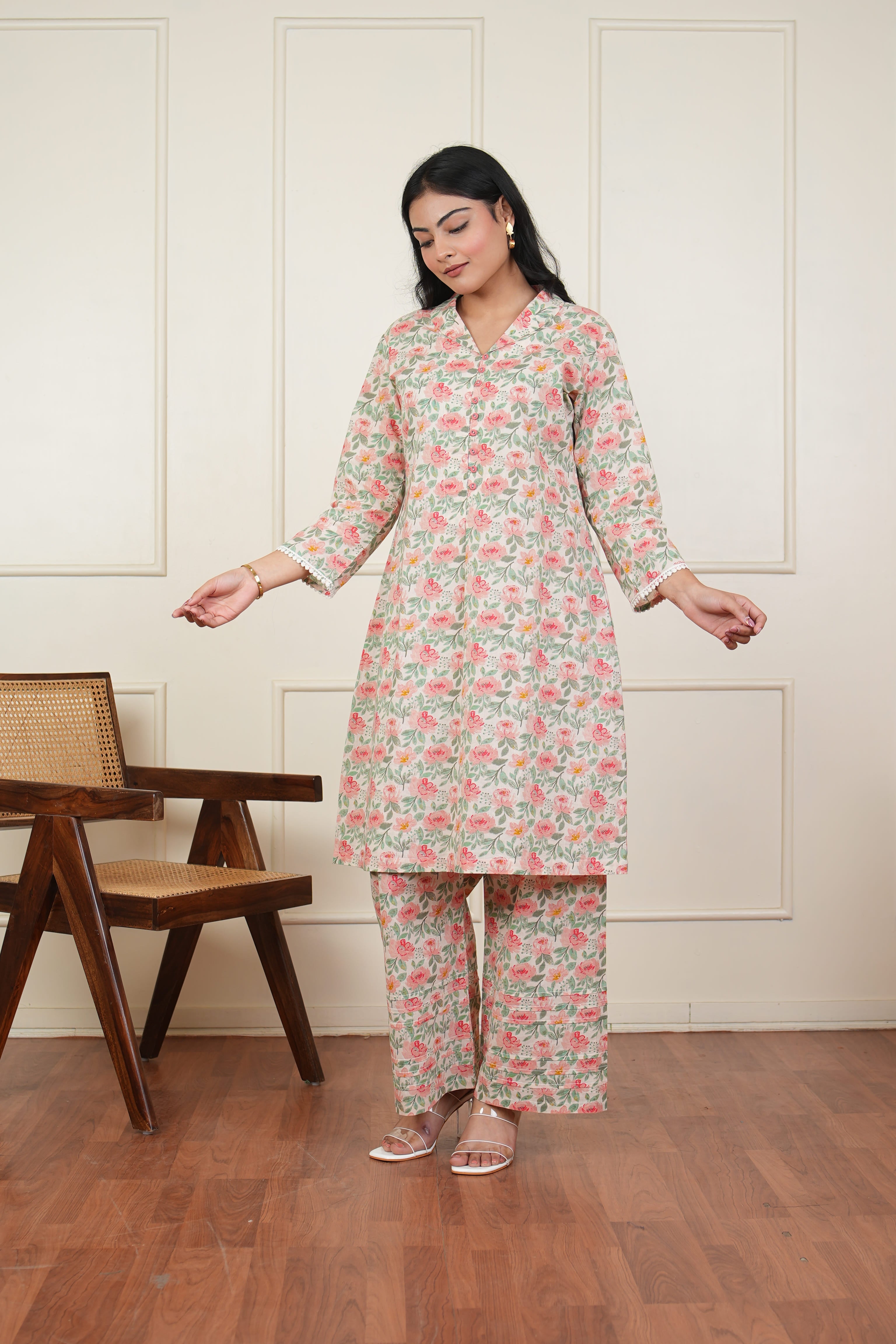 Pehraan Straight Fit Cotton 3 Piece Kurta Set for Women For Office & Casual Wear