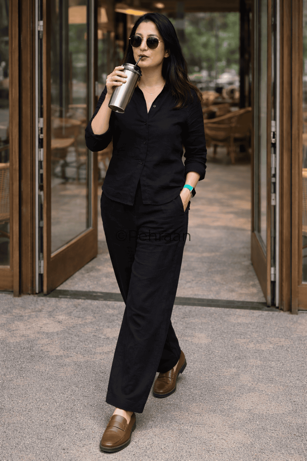 Pehraan Boss Pure Cotton Co - ord Set for Girls/Women for Office & Casual wear - Pehraan