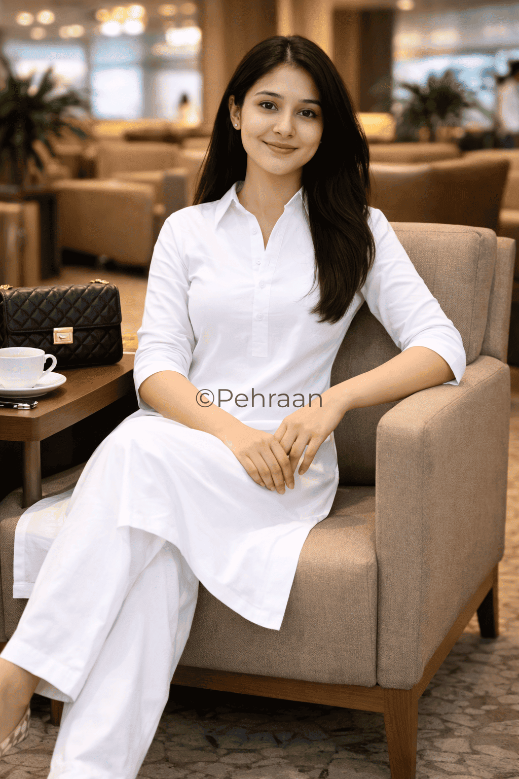 Pehraan Classic Cotton Kurta Pant Set for Girls/Women for Office & Casual wear - Pehraan