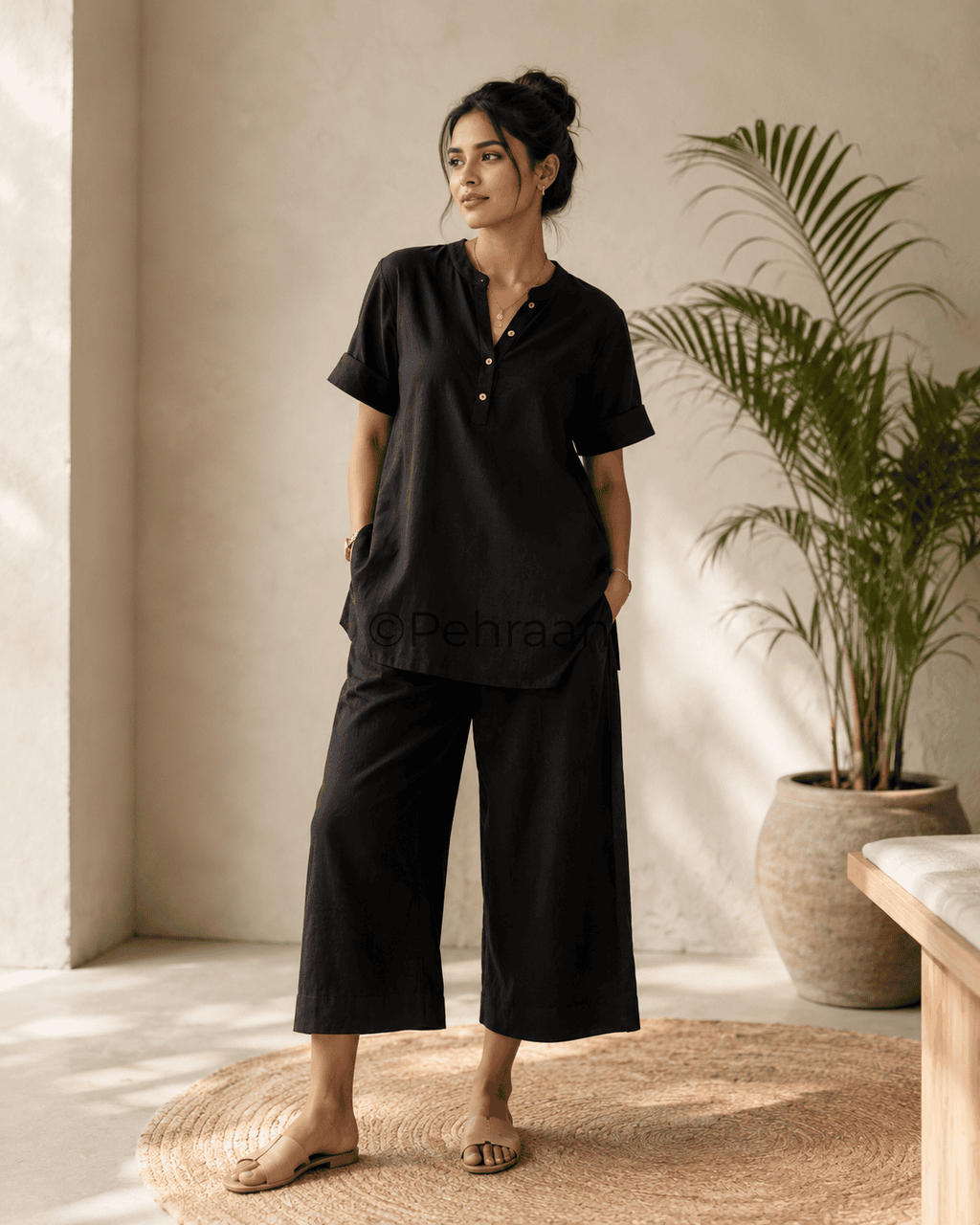 Pehraan Everyday Edition Cotton loose fit Co - ord Set for Girls/Women for Office and Casual wear - Pehraan