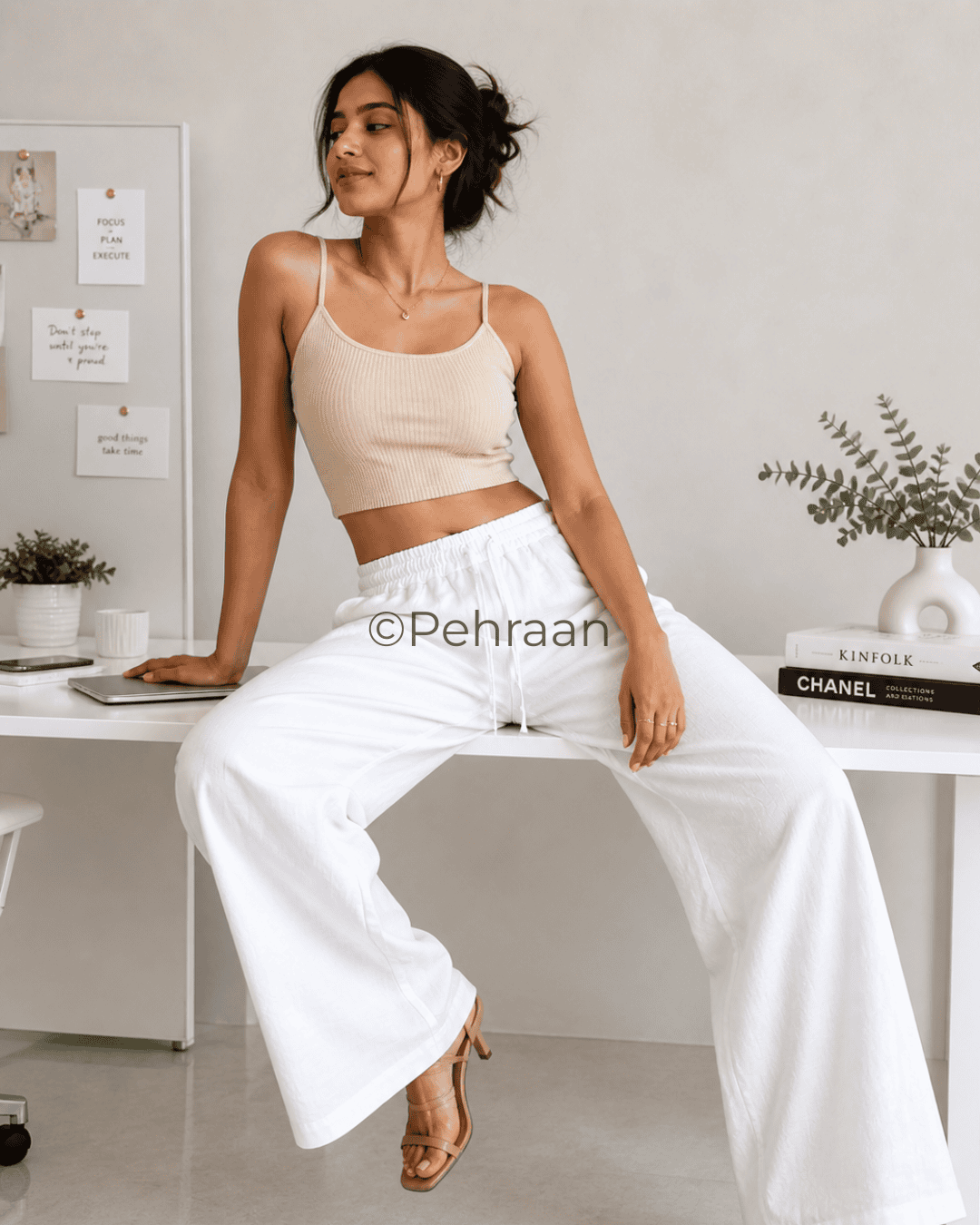 Pehraan Linen look Free style Pants - Pehraan