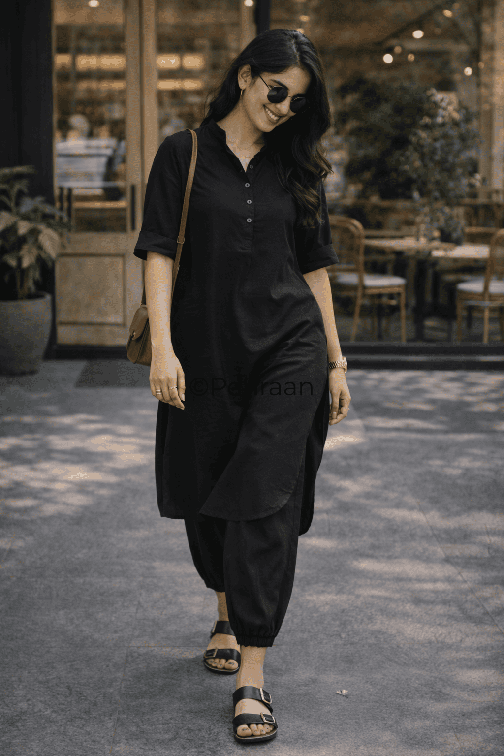 Pehraan Pathani Cotton 2 Piece Kurta Set for Women For Office & Casual Wear - Pehraan