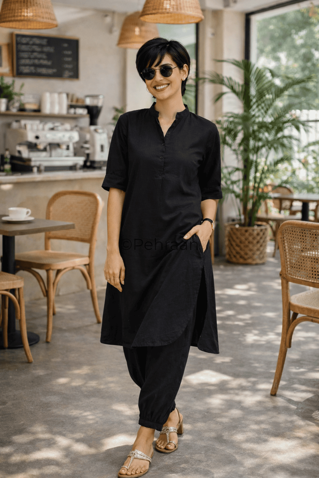 Pehraan Pathani Cotton 2 Piece Kurta Set for Women For Office & Casual Wear - Pehraan