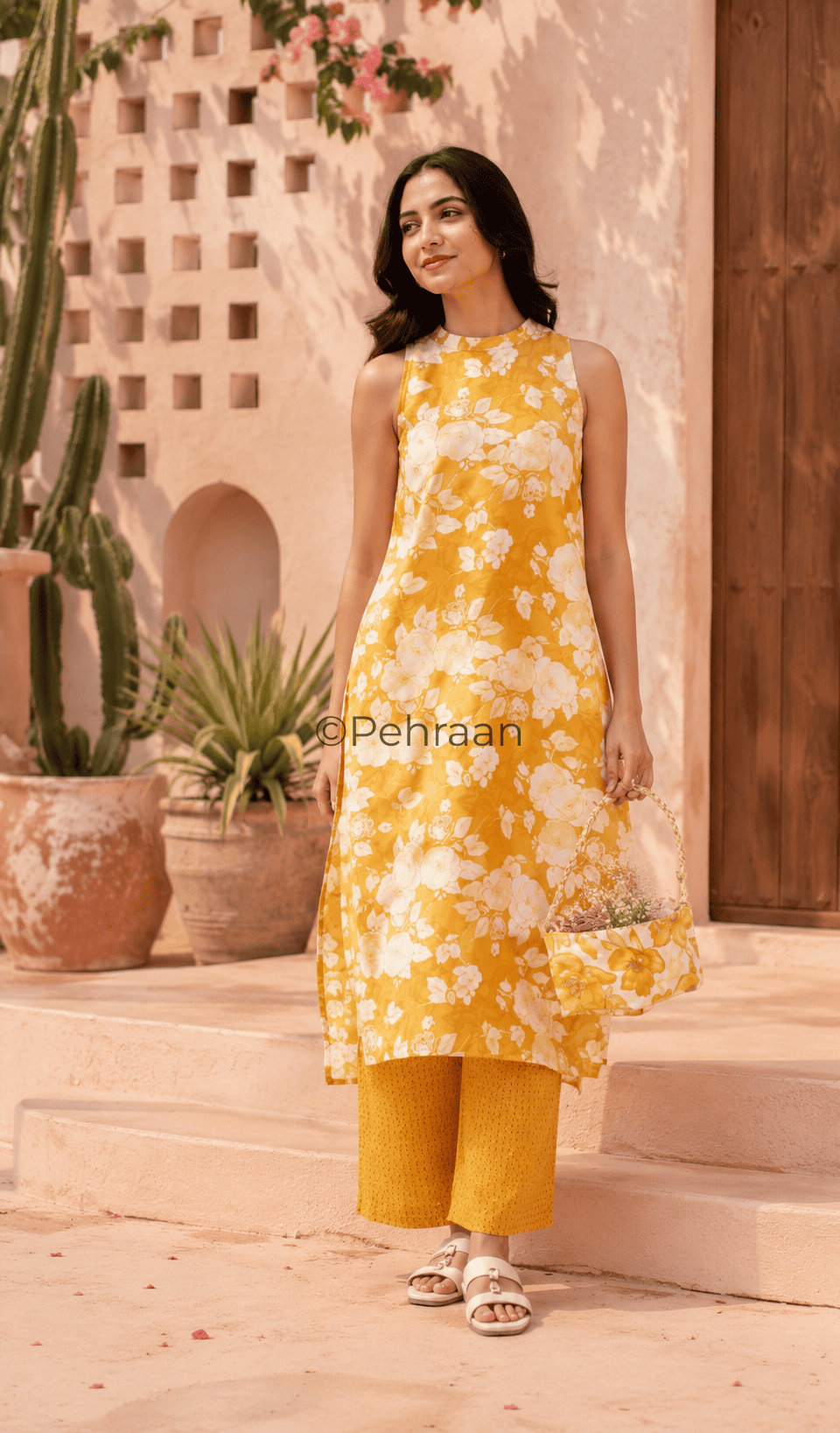Pehraan's Sunlight Cotton Kurta Pant Set - Pehraan